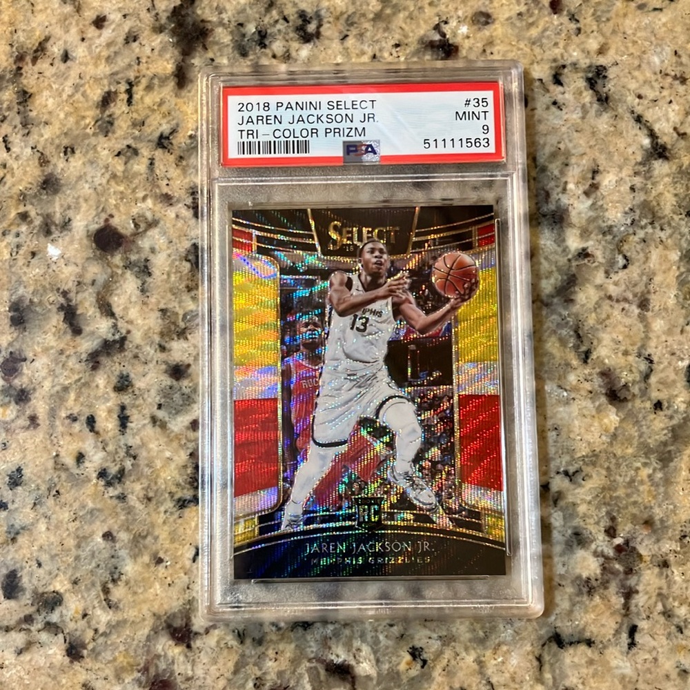 2018 Panini Select Jaren Jackson Jr. Tri Color Prizm RC #35 PSA Mint 9